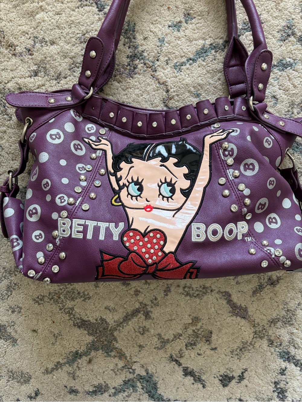 Vintage 2011 Betty Boop Purple Shoulder Bag - Picture 2 of 9
